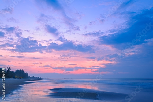 Sweet Sunrise Over The Sea at Rayong Beach