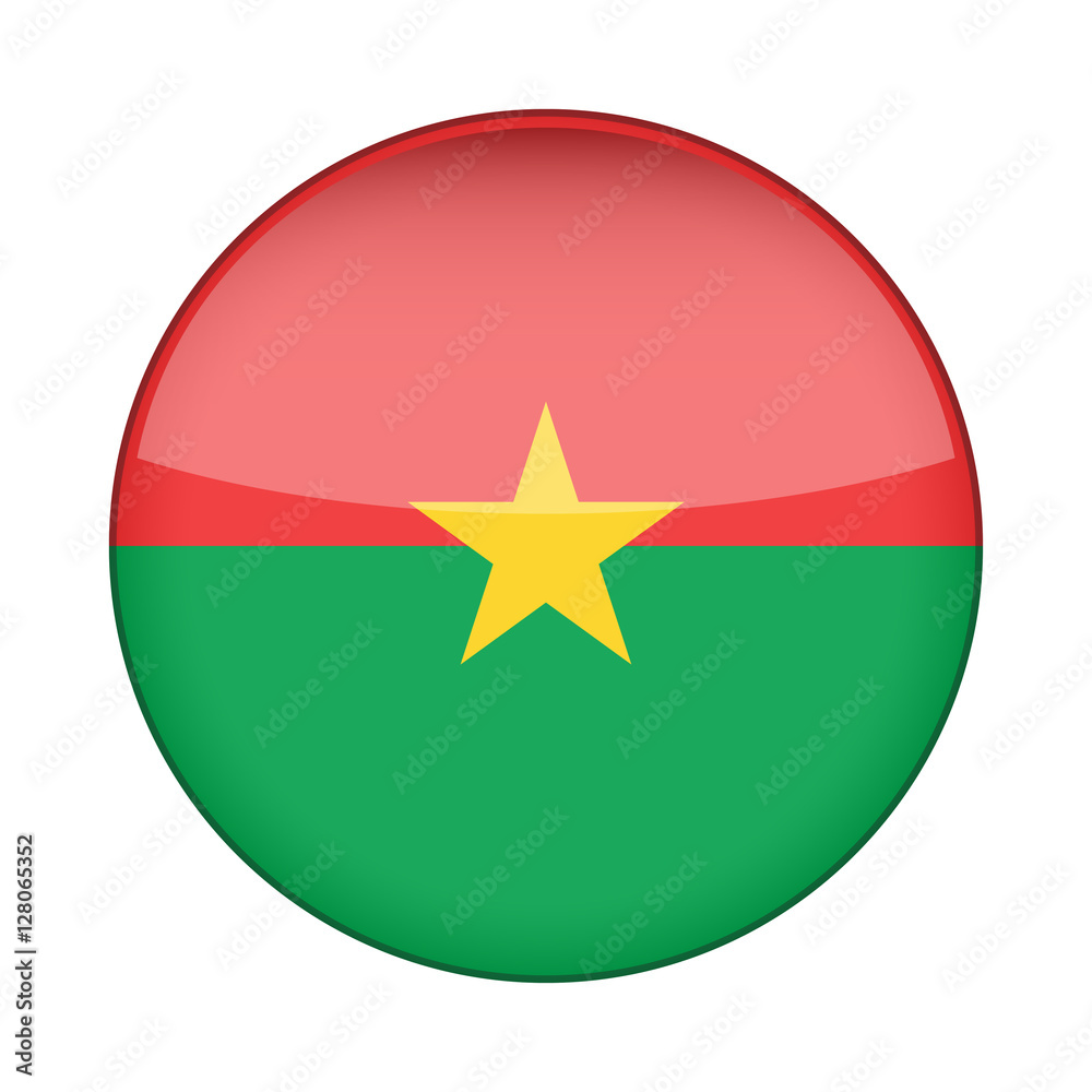 Flag of Burkina Faso. Shiny round button. Flag of Burkina Faso. Shiny round button.