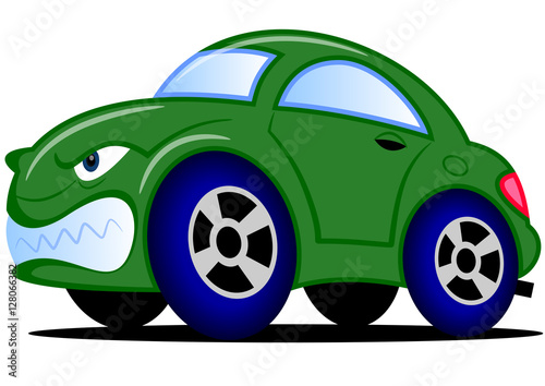 Cartoon green car