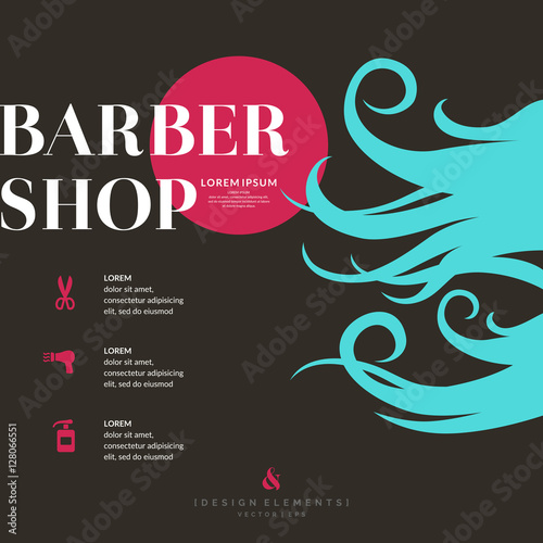 Bright poster for the Barber shop.