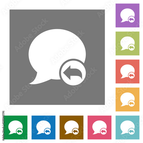 Reply blog comment square flat icons