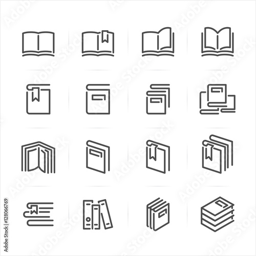Book icons with White Background 