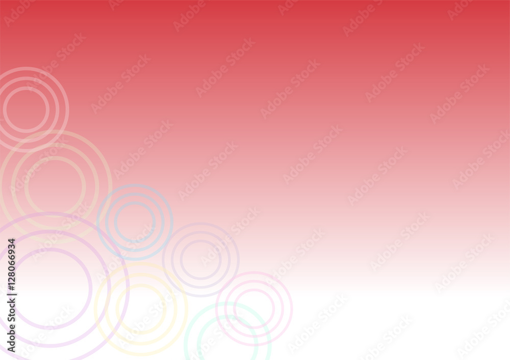 Red cheerful Background With Circles, Vector Illustration
