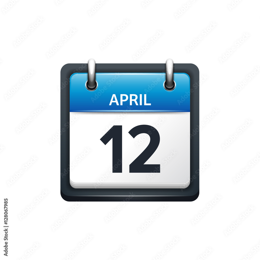 April 12. Calendar icon.Vector illustration,flat style.Month and date..Sunday,Monday,Tuesday,Wednesday,Thursday,Friday,Saturday.Week,weekend,red letter day. 2017,2018 year.Holidays. April 12. Calendar icon.Vector illustration,flat style.Month and date..Sunday,Monday,Tuesday,Wednesday,Thursday,Friday,Saturday.Week,weekend,red letter day. 2017,2018 year.Holidays.