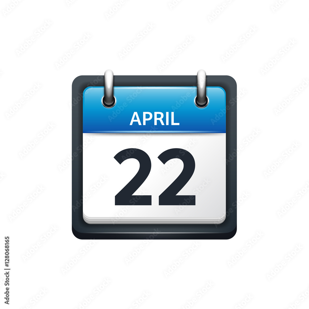 April 22. Calendar icon.Vector illustration,flat style.Month and date..Sunday,Monday,Tuesday,Wednesday,Thursday,Friday,Saturday.Week,weekend,red letter day. 2017,2018 year.Holidays. April 22. Calendar icon.Vector illustration,flat style.Month and date..Sunday,Monday,Tuesday,Wednesday,Thursday,Friday,Saturday.Week,weekend,red letter day. 2017,2018 year.Holidays.