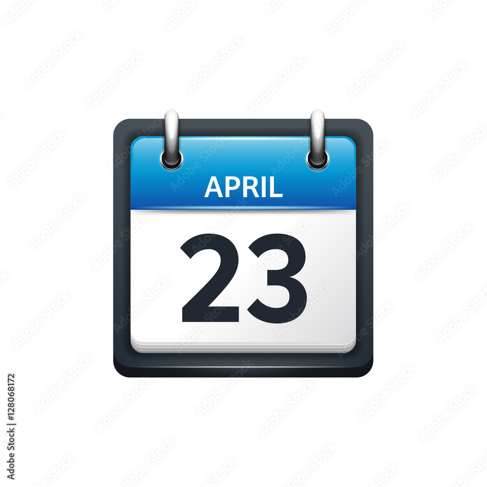 April 23. Calendar icon.Vector illustration,flat style.Month and date..Sunday,Monday,Tuesday,Wednesday,Thursday,Friday,Saturday.Week,weekend,red letter day. 2017,2018 year.Holidays. April 23. Calendar icon.Vector illustration,flat style.Month and date..Sunday,Monday,Tuesday,Wednesday,Thursday,Friday,Saturday.Week,weekend,red letter day. 2017,2018 year.Holidays.
