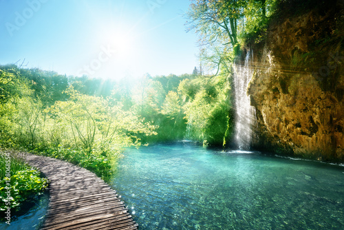 Fototapeta Naklejka Na Ścianę i Meble -  lake in forest, Croatia, Plitvice
