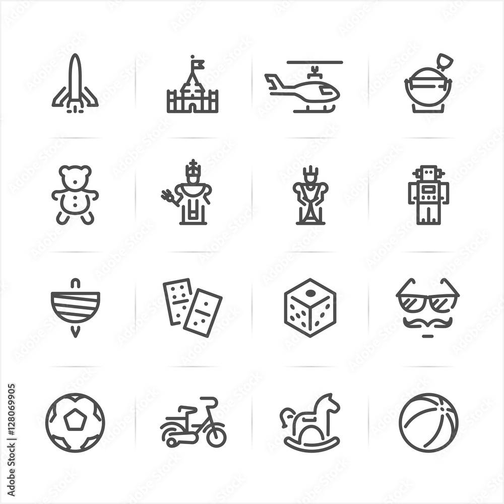 Toy icons with White Background Toy icons with White Background
