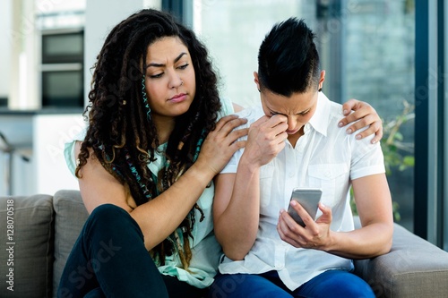 Woman consoling her partner