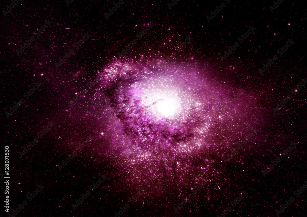 Fototapeta premium Stars, dust and gas nebula in a far galaxy