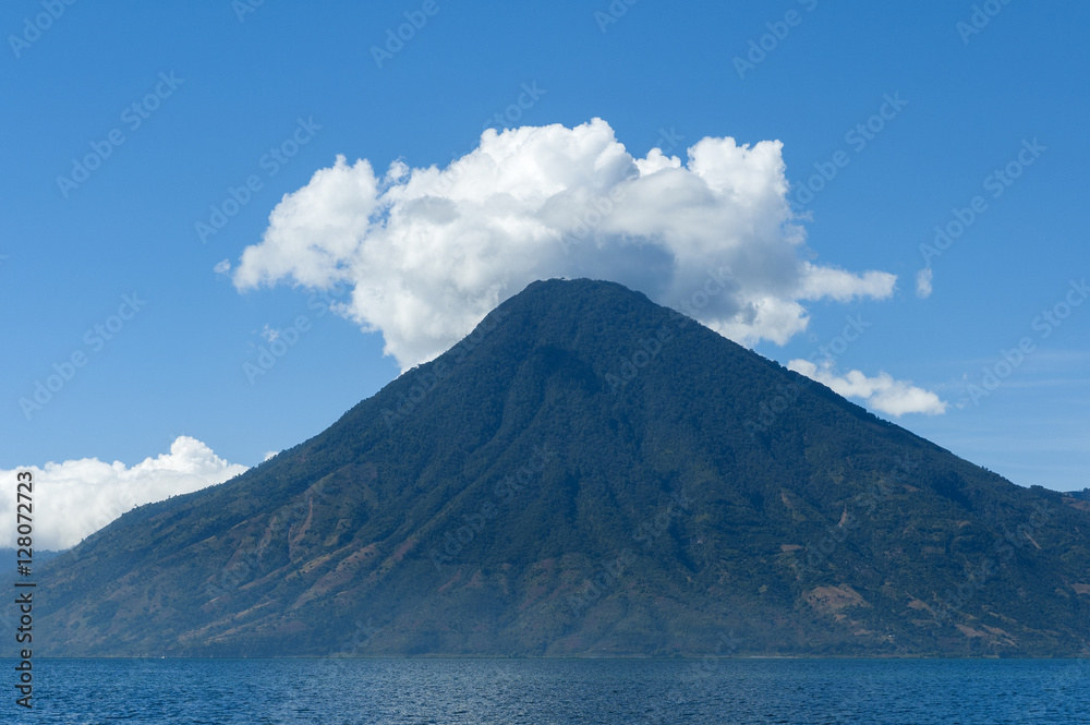 Lake Atitlan with vulcano San Pedro on Guatemala