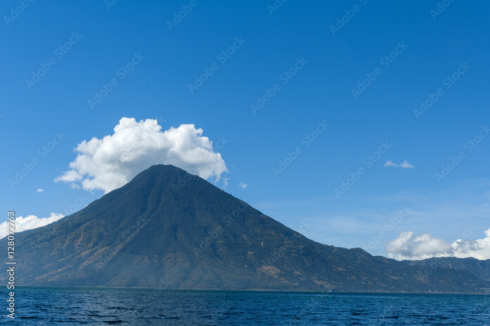 Lake Atitlan with vulcano San Pedro on Guatemala