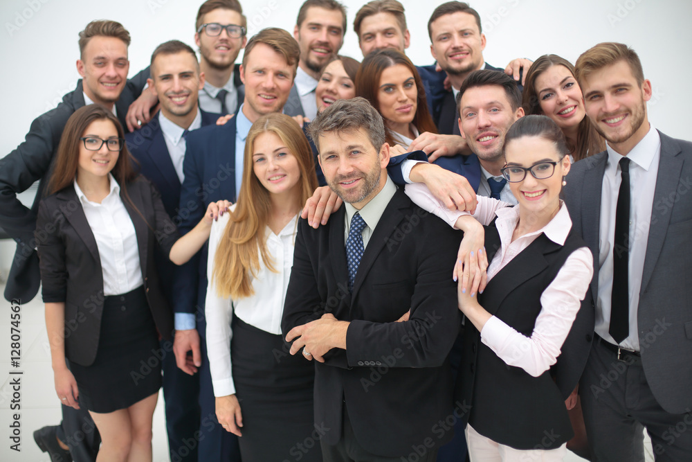 The team of the successful people with their boss The team of the successful people with their boss