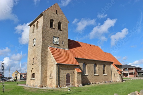 The church Hellingandskirken in Hvide Sande, a town on the west coast of Denmark, Scandinavia, Europe. 