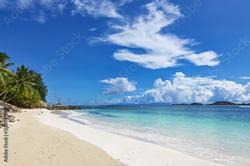 Long sandy tropical beach