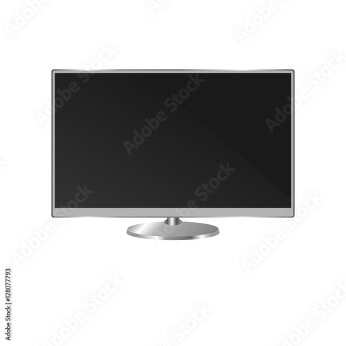 Flat-screen TV, a plasma TV. A blank monitor isolated on white background.