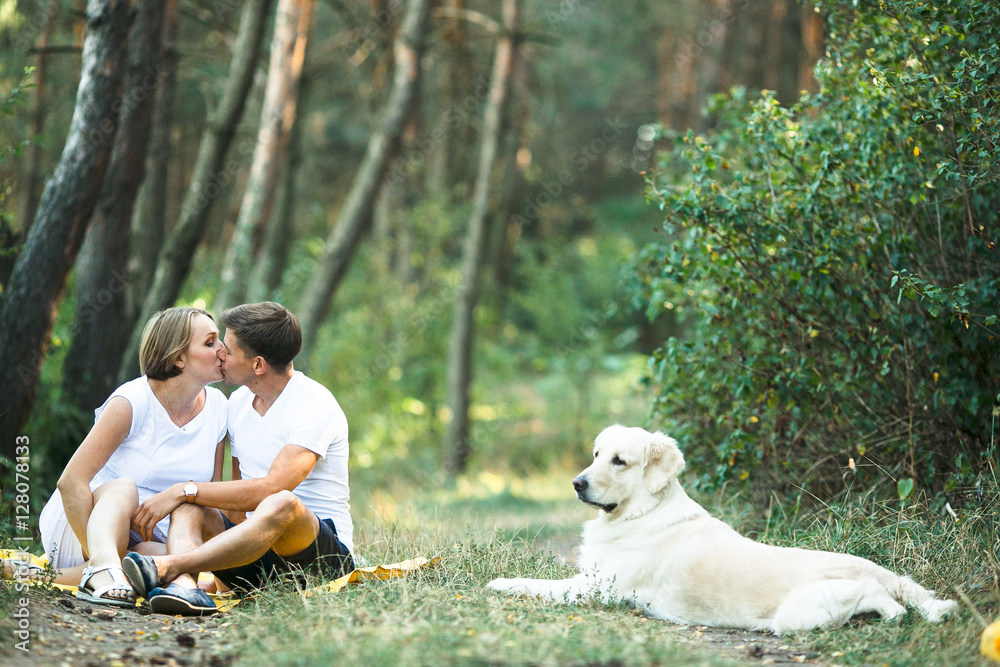 Fototapeta premium Happy young couple expecting baby