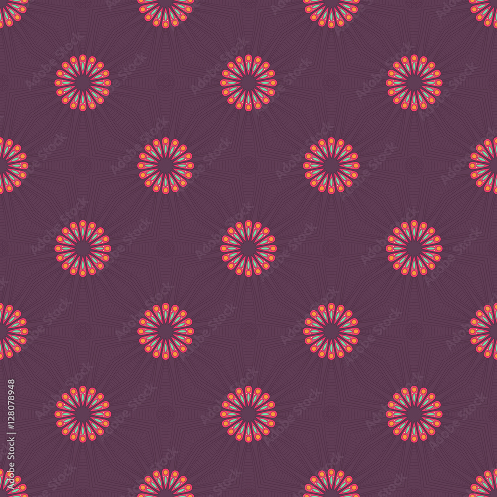 Ethnic floral seamless pattern