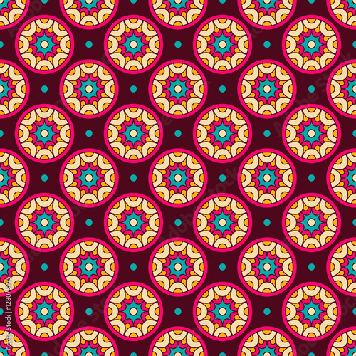 Ethnic floral seamless pattern