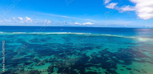 Luftbild - indischer Ozean  La Digue Seychellen