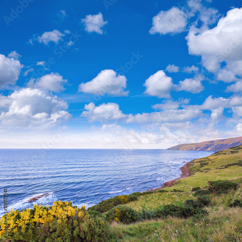 View over coastline of Scottish Borders