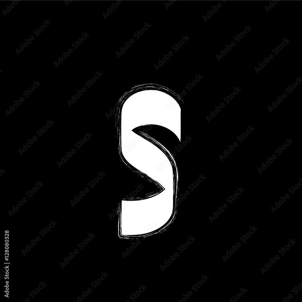 Isolated Graffiti Font Icon White Grunge Style Letter S On Black Background Underground Hip Hop Calligraphy Symbol Latin Alphabet Element Sign Vector Illustration Stock Vector Adobe Stock