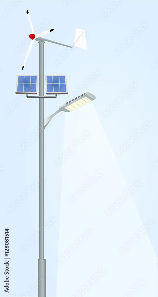 Street lights solar panels and wind turbine Street lights solar panels and wind turbine