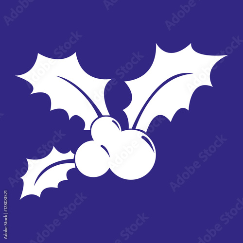 Holly berry symbol with 3 leaves 