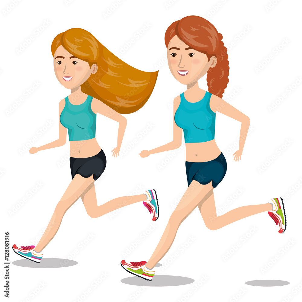 women running characters icon vector illustration design women running characters icon vector illustration design