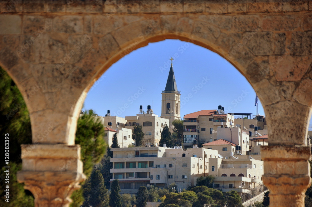 Jerusalem - Blick in die Altstadt von Jerusalem mit Turm des Lateinischen Patriarchats