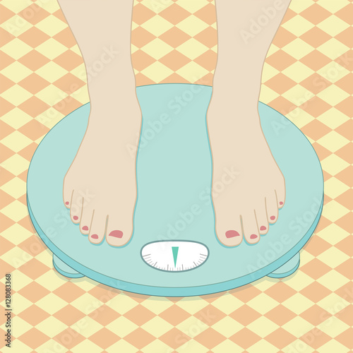 Feet on weighing scales