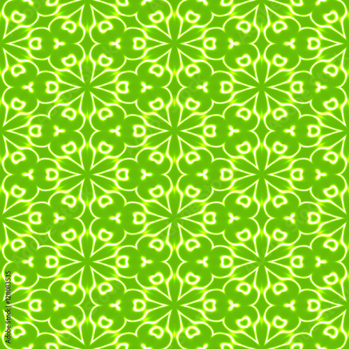 Snowflakes on Green Seamless Background