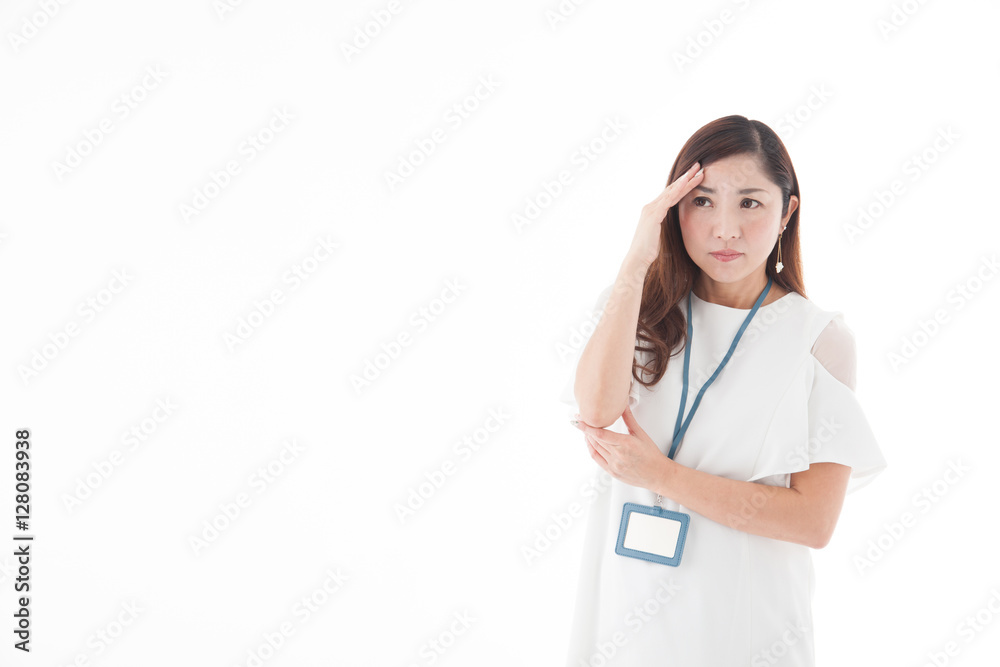 OLポートレート・ミドル女性白バック