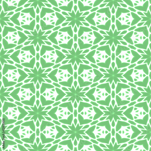 Snowflakes on Green Seamless Background