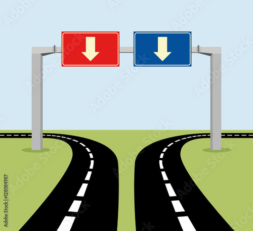 Decision concept road signs