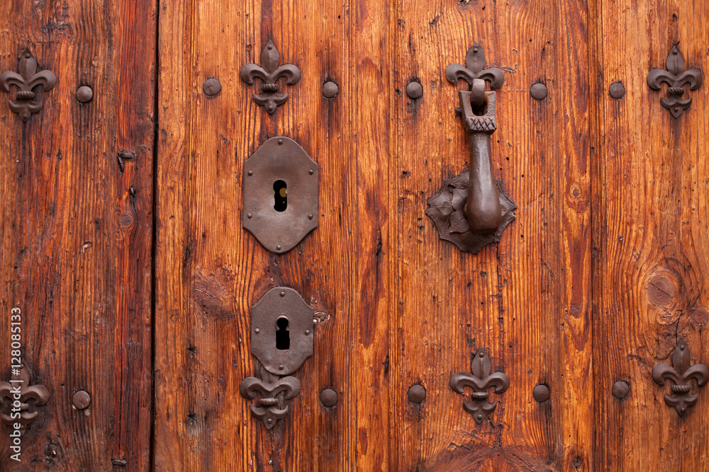 Nice door with wrought iron decoration Nice door with wrought iron decoration