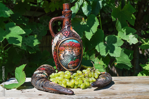 Beutiful national georgian crockery for wine
