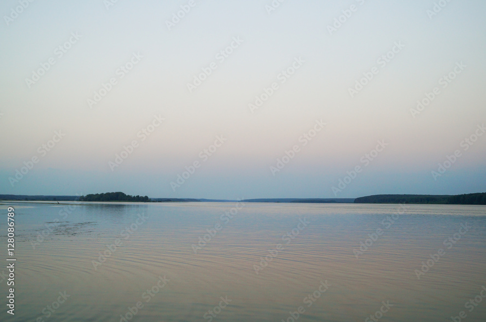 Fototapeta premium Sunrise and mist in beautiful river