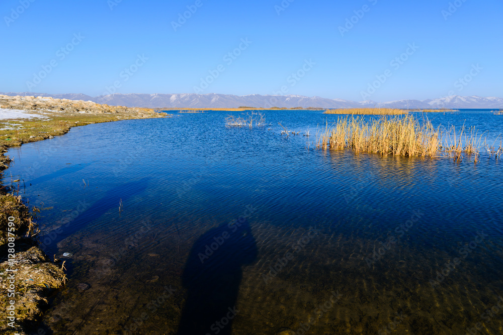 Gorgeous view of lake Sevan, Armenia
