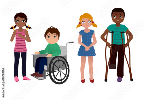Special needs children sad set
