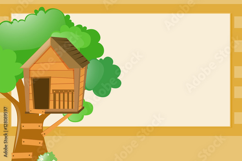 Border template with treehouse background