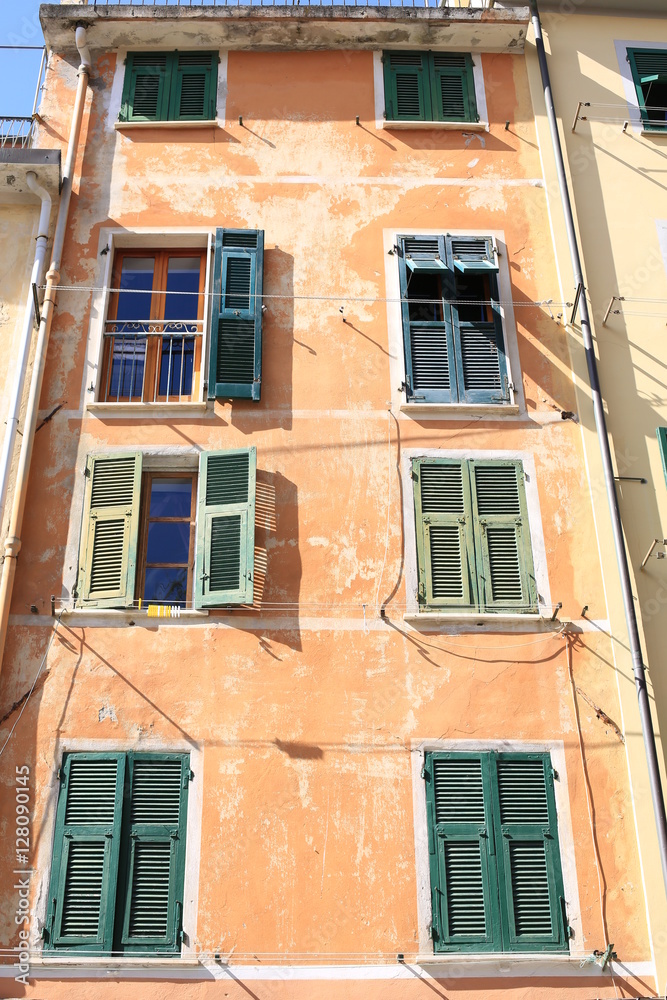 House front in Rio Maggiore, Cinque Terre, Liguria, Italy