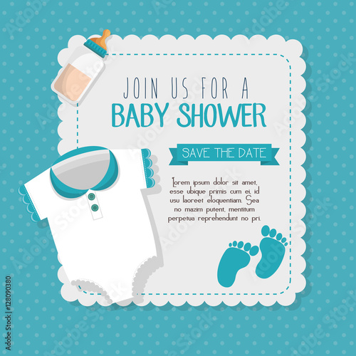 baby shower invitation card vector illustration design