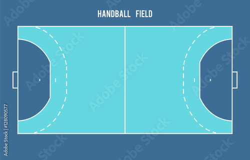 Handball field. Top view vector illustration.