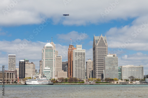 Skyline Detroit, Michigan seen from the Canadian side of the riv photo