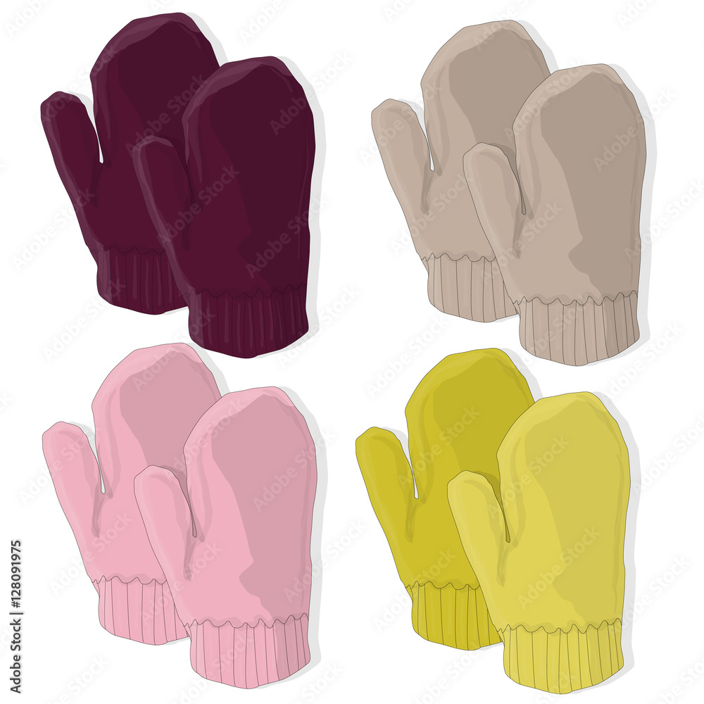 mittens on white isolated mittens on white isolated