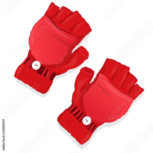 mittens on white isolated