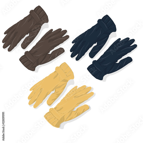 Warm gloves isolated on white background