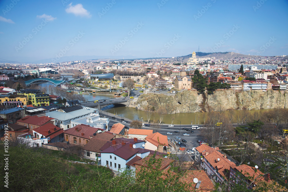 the view from the height of the center of Tbilisi