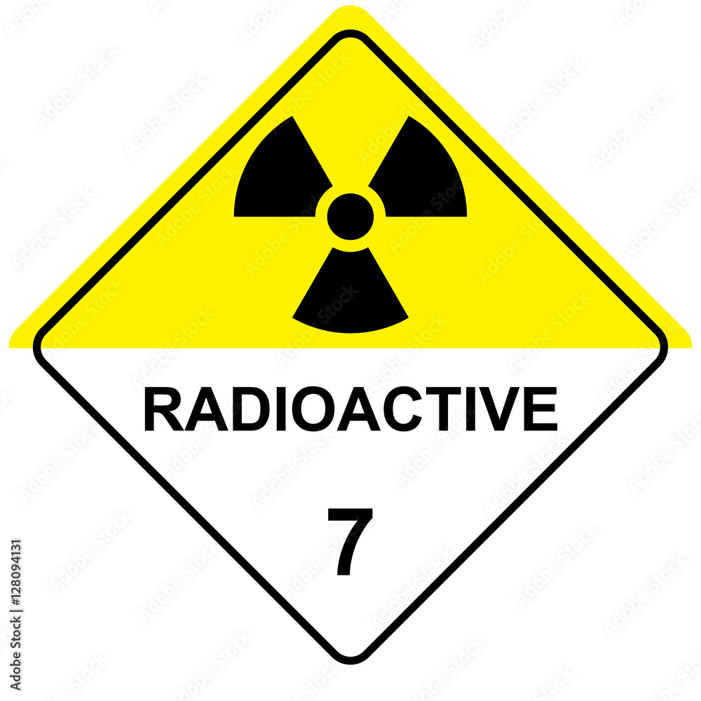 Poster The illustration represents the symbol of radiation, product ...